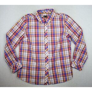 TALBOTS - WOMEN'S PLAID LONG SLEEVE BUTTON-UP SHIRT - SIZE L
